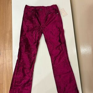 Free People velvet capri pants
